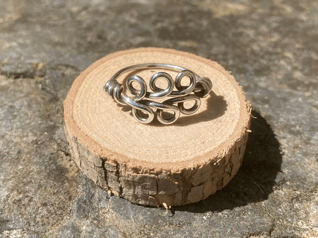 Gwalenn "Pluñv paun" arc'hant - Bague "Palmette" argent